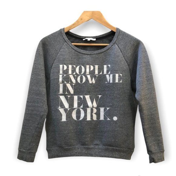 Rebecca Minkoff People Know Me Graphic Sweatshit Gray Size XS - Picture 1 of 7